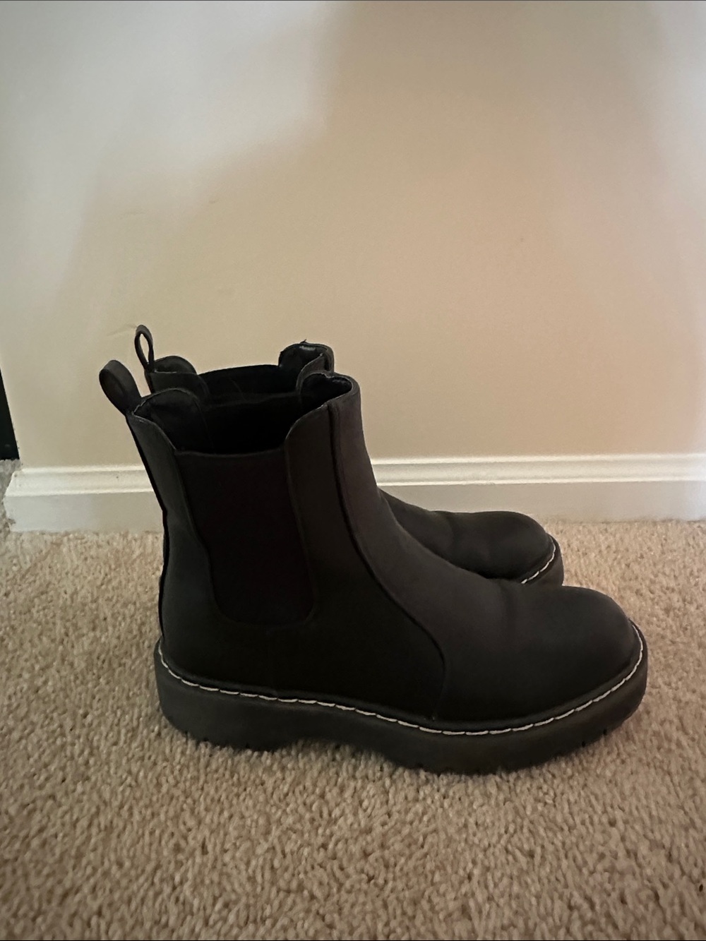 Black Chelsea Boots with Lug Sole